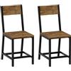 YOUDENOVA Sedie Da Pranzo Set di 2, Robusta Struttura In Metallo, Comode Sedie Da Cucina Con Schienale, Ideali Per Soggiorno, Sala Da Pranzo E Cucina, Marrone Vintage, Portata Fino a 150 Kg