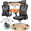 CLOUVOU BrightSeat Sedia ufficio ergonomica [TOP DI GAMMA] Sedia da scrivania per smart working | Poltrona ufficio per studio e camera | Sedia ufficio con ruote facile da spostare | Max. 150 kg