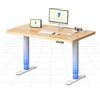 FLEXISPOT Scrivania regolabile in altezza con gambe rotonde - Posto di lavoro estetico con proporzioni equilibrate e presenza tranquilla, 100 x 60 cm (bianco + acero)