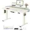 FLEXISPOT Scrivania regolabile in altezza, elettrico, a doppio motore, tavolo da ufficio ergonomico con piano singolo da 25 mm, 140 x 80 cm e gestione dei cavi, funzione memoria e indicatore