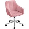 WOLTU Sedia Ufficio, Sedia da Trucco con Braccioli e Rotelle, Poltroncina da Scrivania Girevole, Rosa+Argento, BS145rsw