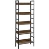 EUGAD Scaffale Libreria a 5 Ripiani Design Industriale Scaffalatura Portaoggetti Moderna per Studio Sala Ufficio Legno scuro 0010ZWJ