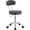 WOLTU Sedie Ufficio Sedia da Scrivania Sgabello con Schienale PU Cromato Girevole Moderno Grigio