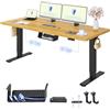 FLEXISPOT Scrivania Regolabile in Altezza 180x80 cm, 2 Motori, Piano Unico 25 mm, Memoria & Display Altezza, Ergonomica con Gestione Cavi, Ripiano Sottoscrivania, Ganci e Clip Fermacavi