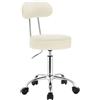 WOLTU Sedie Ufficio Sedia da Scrivania Sgabello con Schienale PU Cromato Girevole Moderno, per Ufficio, Salone, Massaggio, Toeletta Trucco, Crema