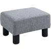HOMCOM Pouf Poggiapiedi Imbottito in Tessuto di Lino e Plastica, Ottomana Rettangolare con Seduta Imbottita, per Soggiorno e Camera da Letto, 40x30x24 cm, Grigio