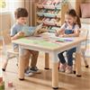 MAMIZO Tavolo Bambini con 2 Sedie, Tavolo e Sedie Bambini, Regolabile in altezza, in Plastica, per Set Bambina dai 2 anni (Giallo, Tavolo Quadrato), 60 x 60 cm, KT-TC01