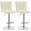 Yaheetech 2 Sgabelli Bar Alti Regolabili in Similpelle Moderno Beige