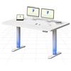FLEXISPOT Scrivania regolabile in altezza (gambe rotonde), ampia superficie di lavoro 140 x 80 cm, elegante scrivania per ufficio domestico con sollevamento silenzioso e 4 posizioni di memoria (bianco