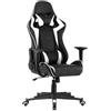 CasaDolce Sedia da gioco Casa Dolce AGNES, 70x70x125-135 cm, Pelle finta, regolabile in altezza, bianco e nero,