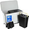 KADAX Set di contenitori per rifiuti KADAX, contenitore separatore sospeso, 10 l + 23 l, grigio