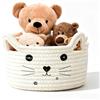 PHMING Cesta Porta Giochi Piccolo, Cestino Porta Oggetti Bianco, Cestino Portaoggetti Gatto, Cesta Bambini, per Riporre Giocattoli, Asciugamani e Trucchi