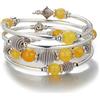 Bulinlin Bracciale avvolgente in argento con perle naturali boho multistrato da donna, idea regalo di compleanno per donne, Argento Rame Metallo