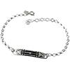 Inmaculada Romero IR Braccialetto argento sterling 925m catena rolo 17 cm. foglio 35mm. Simbolo di protezione arrugginito Atlante