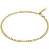 CARISSIMA Cavigliera da donna in oro giallo 9 ct con catena curb regolabile, 25,5 cm