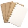 JIANTA 4 Pezzi Quaderno a Spirale Quadrato A5, Taccuini in Carta Grafica, 100 Pagine/50 Fogli Bianchi Copertina Kraft Griglia Taccuino rilegato a filo Diario per Casa Scuola Ufficio