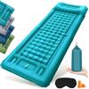 NatuVort Materassino Campeggio 12CM Materassino Gonfiabile, Materasso Autogonfiabile con Pompa a Pedale Materasso Gonfiabile Singolo con Cuscino per Campeggio,Spiaggia, Picnic, Tenda,Blu Pavone