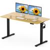 FLEXISPOT Scrivania Regolabile in Altezza 140x80 cm, Standing Desk Elettrica con Pannello Intero, Spessore 25mm, Telaio in Acciaio Massiccio a 2 Stadi, Motore Potente, Gancio Laterale