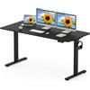 FLEXISPOT Scrivania Regolabile in Altezza 160x80 cm, Standing Desk Elettrica con Pannello Intero, Spessore 25mm, Telaio in Acciaio Massiccio a 2 Stadi, Motore Potente, Gancio Laterale