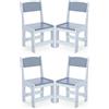 MAMIZO Set di 2 sedie per bambini in legno, a partire da 1 anno, altezza seduta 27 cm, sedie per bambini fino a 80 kg, 55 x 30 x 28 cm, per cameretta dei bambini, con schienale e poggiapiedi (4, blu