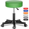 Casaria® Sgabello con Ruote Regolabile 46-60 cm in Similpelle Seduta Imbottita Sedia Girevole Sgabelli con Rotelle Sgabello Trucco Sedia Girevole
