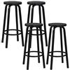 WOLTU Sgabelli da Bar Set di 4, Sgabello Alti 72cm con Poggiapiedi Seduta Tonda Alta Sedia per Cucina Ristorante in Acciaio e Legno Nero