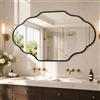 Clevich Specchio asimmetrico Grande 66 x 116 cm, Specchio da Parete Decorativo Nero Con Cornice InAlluminio,design sottile e moderno, per Soggiorno, Camera da Letto, Corridoio Specchio da Appendere