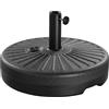 Yaheetech Base per Ombrellone da Giardino in HDPE e Ferro Riempibile con Sabbia o Acqua 22L Supporto per Pali da Ø38mm e Ø48mm Esterno Veranda Terrazza Spiaggia Piscina Patio Nero
