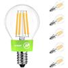 LVWIT Lampadine LED E14, Lampadine Filamento Classe A Ultra Efficiente, Luce Calda 2700k, 3.8W Equivalenti a 60W, 806LM, Forma a P45 Vintage, 93% Risparmio Energetico, Non Dimmerabile, 6 Pezzi