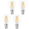 Linqzxz Lampadina LED E14 G45, 6W (sostituisce 60W), Lampadina LED 720 Lumen, Bianco caldo 3000K, non dimmerabile, Classe di efficienza energetica E,lampadari e soggiorno, Confezione da 4