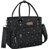 MIYCOO Borsa per il pranzo da donna, a tenuta stagna, isolata, borsa termica per il pranzo da donna, grande borsa per il pranzo per adulti, cielo stellato nero