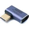 System-S Adattatore USB 4 tipo C maschio a femmina 40 Gbps cavo angolare USB 4.0 grigio