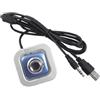 Ruilogod 2 in 1 Blue Silver Tone Square a forma di fotocamera PC USB Webcam W MIC