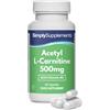 Simply Supplements Capsule Di Acetil L-Carnitina 500 Mg Con Vitamina B6 | Contribuisce Alla Normale Funzione Psicologica E Al Metabolismo Energetico | Vegano E Vegetariano | 60 Capsule = 2 Mesi Di Fornitura