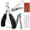 LIONVISON Tagliaunghie per unghie spesse: tagliaunghie incarnite con lama curva affilata e lima per unghie, tagliaunghie in acciaio inox resistente, per uomo, manicure professionale, set da 8 pezzi