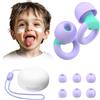 JUSTRVN Tappi per le orecchie per bambini (6+anni)-2 paia di tappi per le orecchie riutilizzabili per piccoli canali con 6 punte, tappi per le orecchie in morbido silicone per dormire, concentrarsi