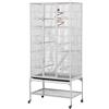 Yaheetech Gabbia Uccelli Metallo Legno 3 Livelli 175,5cm Bianco