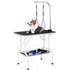 Yaheetech Tavolo da Toelettatura e Tosatura per Cani Gatti Animali | Pieghevole, 2 Lacci Portata 100 kg, Superficie Anti-Scivolo, Braccio Regolabile con Doppi Lacci Staccabili, 91 x 61 x 159 cm
