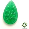 Sbi Gems 26x16 MM Verde Naturale Onice Fatto a Mano Intagliato 10.95 Cts Loose Gemma