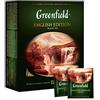 Greenfield English Edition Сlassic Collection Tè nero finemente selezionato Specialità Tea 100 bustine di tè a doppia camera con etichette in bustine di alluminio
