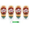 Beni Culinari 4x Calvé Salsa Hot Chicken - Ideale per dare vitalità e gusto a bocconcini di pollo e spiedini - Top Down 250ml + Portachiavi Beni Culinari in Omaggio