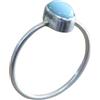 JAE - EMPORIO GIOIELLI E ARTE Anello domenicano Larimar in argento Sterling 925 con gemma blu naturale Boho (US 9.5)