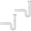 MP-SHOP IT Set 2 tubi di Scarico Flessibile per Lavabo e Bidet | Sifone Bagno Estensibile misure 1"1/4 x 32/40 mm | Sifone scarico Universale | Ghiera in Metallo | Installazione facile