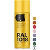 CL COSMOS LAC Bomboletta spray acrilica in molte tonalità RAL - Bomboletta spray da 400 ml perfetta per fai da te, Upcycling e altri lavori di verniciatura (RAL 1018 - giallo zinco)