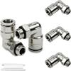 Bwintech 5 pezzi 6mm tubo OD x 1/8 filettatura maschio BSP con gomito O-Ring in ottone nichelato per collegare il raccordo a pressione pneumatico