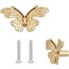 FINGERINSPIRE 2 Pz Pomelli e Maniglie a Farfalla in Ottone Dorato Pomelli per Cassetti a Farfalla Maniglia per Ante di Mobili con Viti Maniglie Decorative per Cassetti per Mobili da Cucina Decorazione