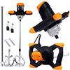 Generico Miscelatore per Malta 2600W con 6 Velocità, 0-800 giri/min - Mixer per Colle, Intonaci e Vernici - Frusta 60 cm Testa 120 mm, Attacco M14