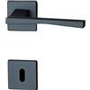 Ghidini Maniglia per porte interne RIALTO, zama, in diverse finiture, con rosetta quadrata 50x50x5 mm e bocchetta foto CHIAVE, adatta per porte con spessore di 38-42mm (ZNO)