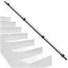 Daromigo Corrimano per scale, ringhiere per scale interne ed esterne, corrimano nero, corrimano da parete con materiale di montaggio, per scale, parapetti, balcone (300 cm)