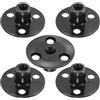 M METERXITY 5 Pezzi M6x17mm Dadi A T Zincati Acciaio Al Carbonio Dado A T Base Rotonda 3 Fori Dadi Per Saldatura Foro Passante Hardware Per Mobili Flangia Filettatura Femmina Nero